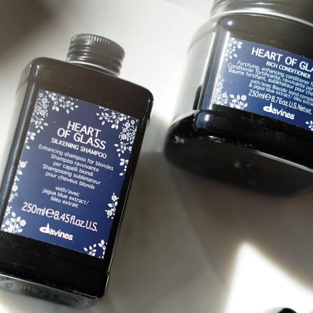 Davines Heart of Glass Silkening Shampoo: Enhancing Blue Shampoo for Blonde Hair 250ml