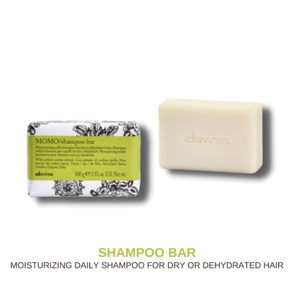 Davines MOMO Shampoo Bar: Moisturizing Solid Shampoo for Dry or Dehydrated Hair 100g